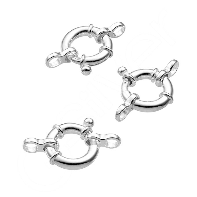 14mm spring ring clasps with 2 closed rings (5pcs)