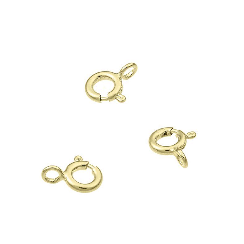 Doré Jaune – GOLDFILLED 14K – Fermoirs rond mousqueton 5,5mm avec anneau ouvert