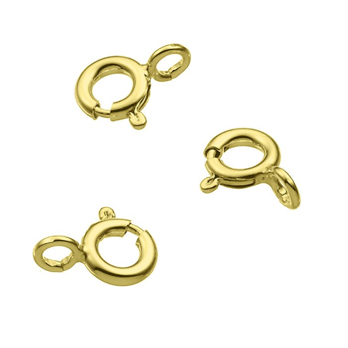 Doré Jaune – GOLDFILLED 14K – Fermoirs rond mousqueton 5mm avec anneau ouvert (5