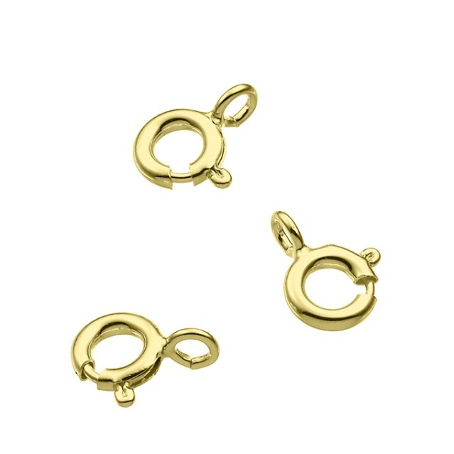 GOLDFILLED – Chiusure tonde a molla 6mm con anello aperto (50pz)
