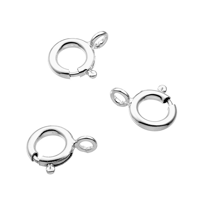 8mm spring ring clasps with closed ring (approx. 20pcs) | G-Silver