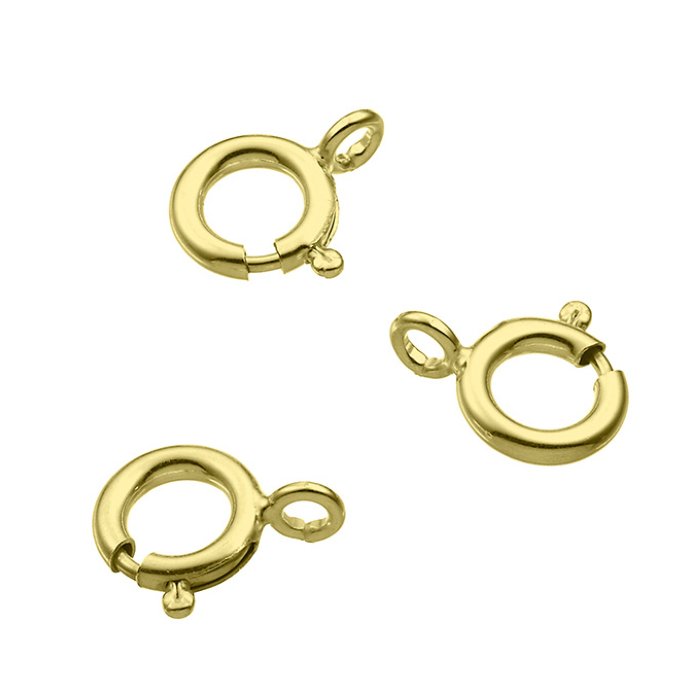 GOLDFILLED – Chiusure tonde a molla 8mm con anello aperto (50pz)