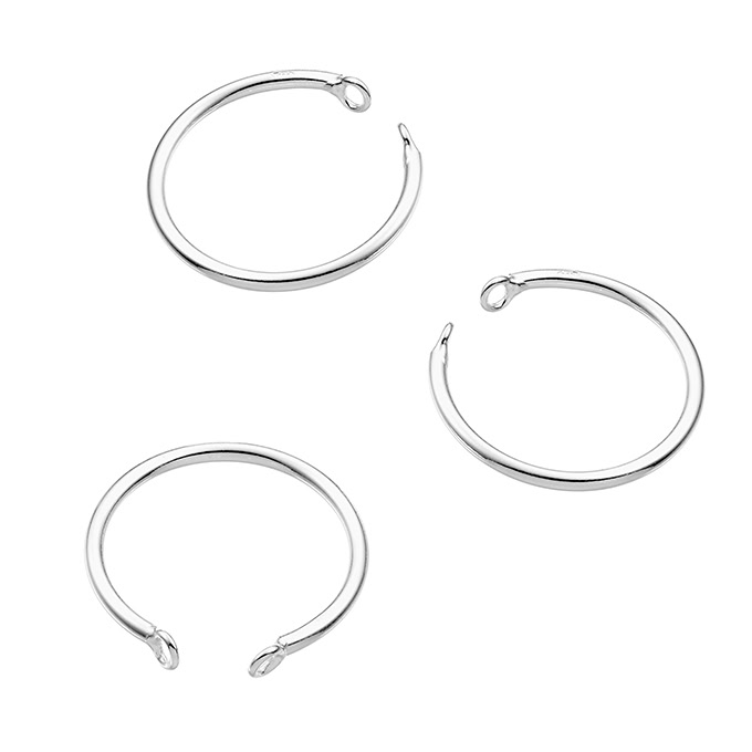 Adjustable rings 1,5mm tube 2 end rings Size 54 (5pcs)