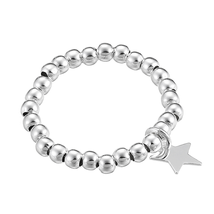 3mm bead elastic ring with star (1pc)