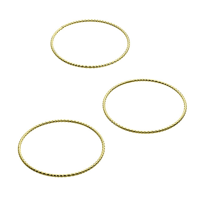 Anneau fil diamanté 1mm 3cm (5pcs) Doré or Jaune 3µ