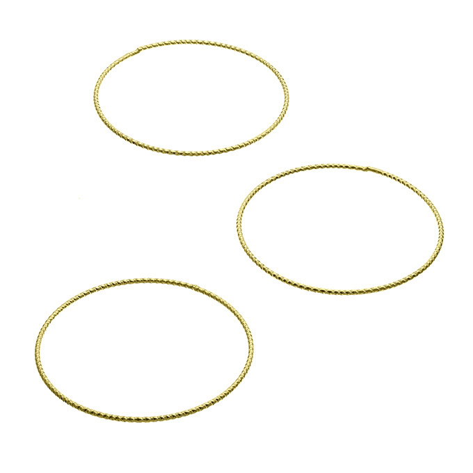 Anneau fil diamanté 1mm 4cm (3pcs) Doré or Jaune 3µ