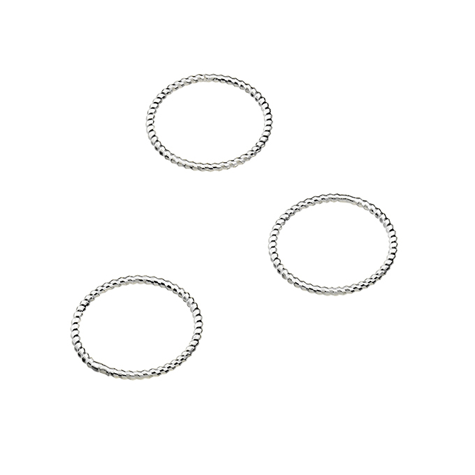 Ringe geschlossen 12,5mm Draht 0,9mm geperlt (20Stk)