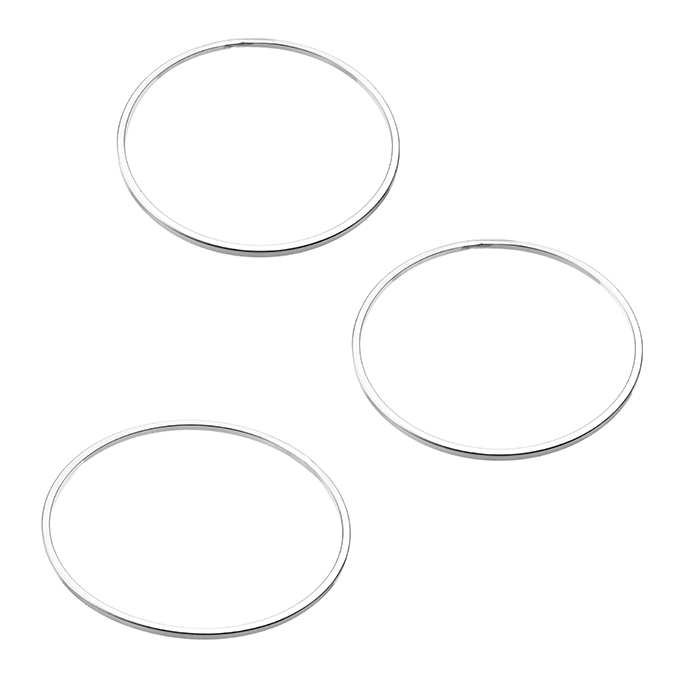 50mm closed jump rings squared 1,5mm tube (3pcs)