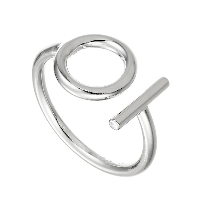 Bague réglable cercle et barrette Taille 54 (1pc)