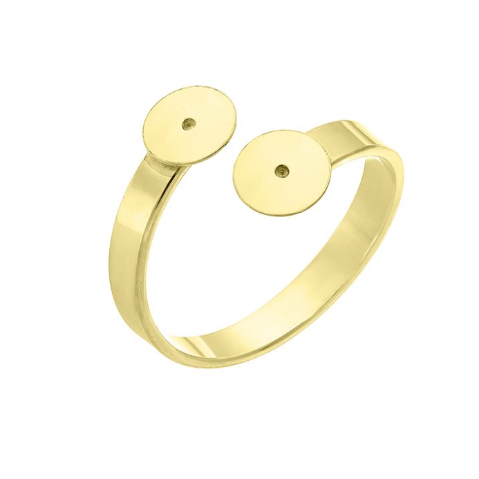 Yellow Gold 3µ – Adjustable flat base ring support 3,5 mm x 6,5 mm (1pc)