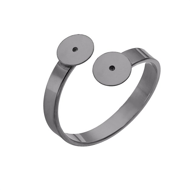 Rodiato Nero – Anello supporto regolabile dimensioni 3,5 mm x 6,5 mm (1pz)