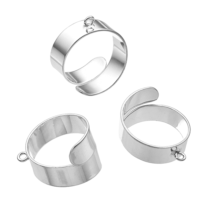 6mm adjustable band ring with ring (1pc)