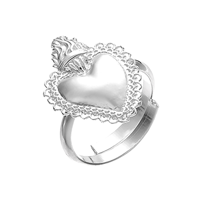 Bague réglable sacré coeur (1pc)