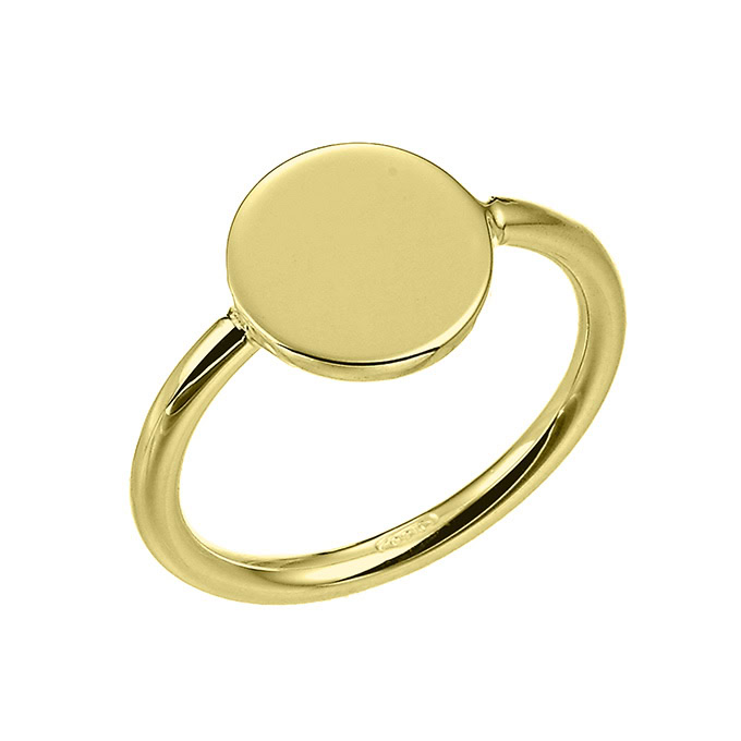 Yellow Gold 3µ – 10mm round medal ring Size 54 (1pc)