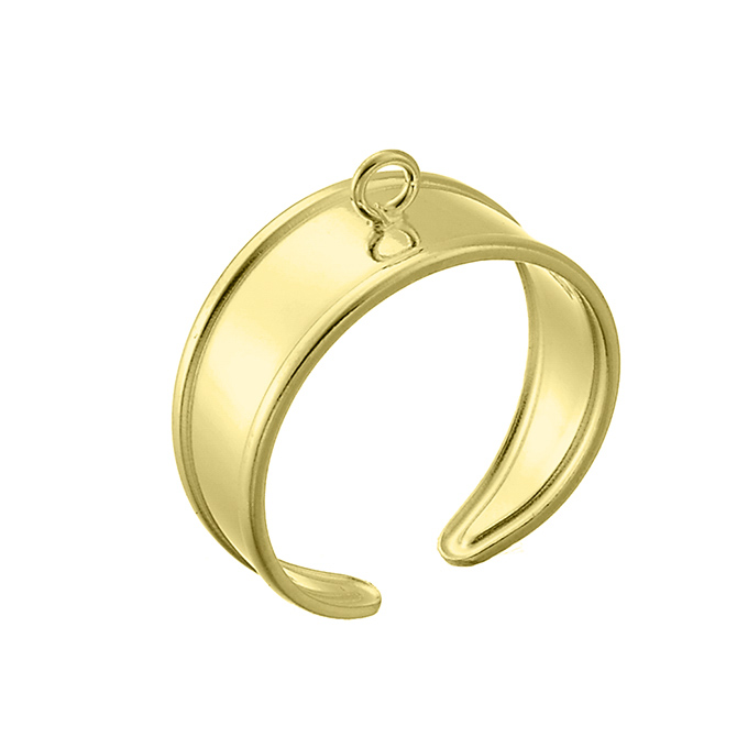 Doré Jaune 1µ – Supports bague réglable 1 anneau (5pcs)