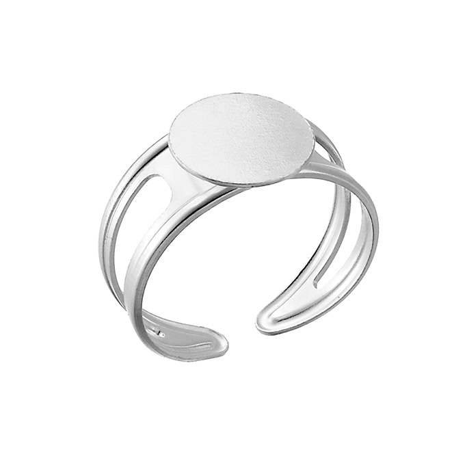 Verstellbarer Ring quadr Plättchen 10mm (5Stk)