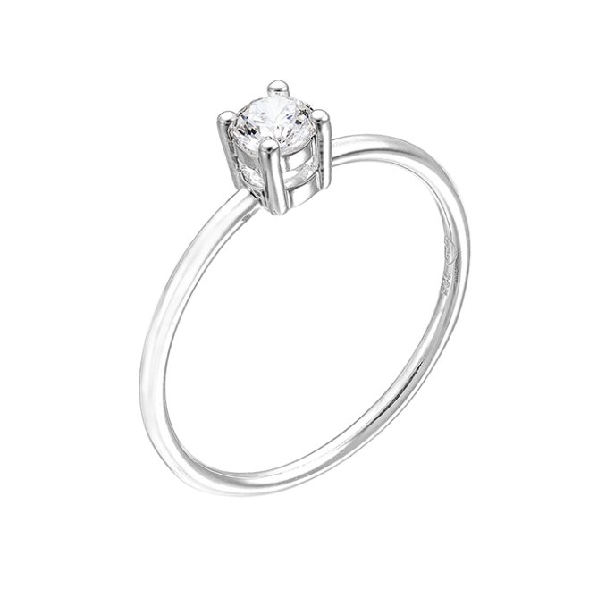 4mm cubic zirconia solitaire ring, size 58 (1pc)