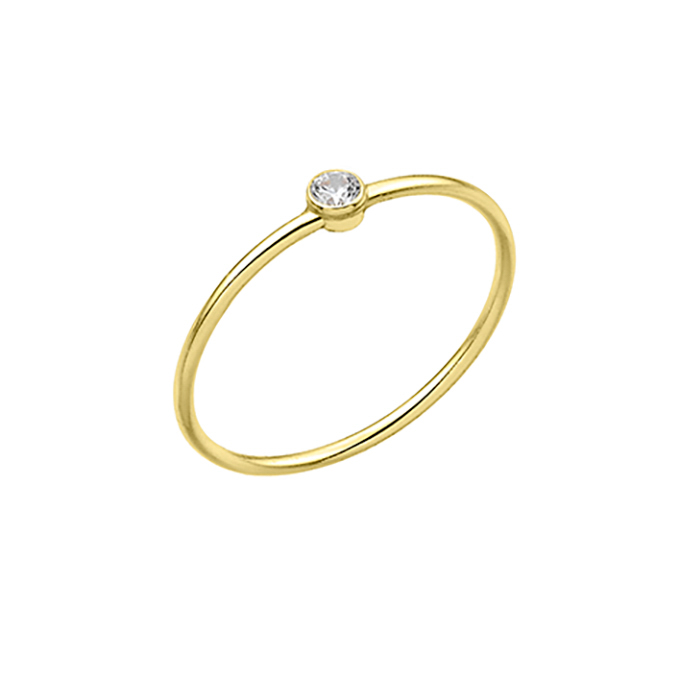 Yellow Gold 3µ – Ring with Fancy white zirconium size 48 (1pc)