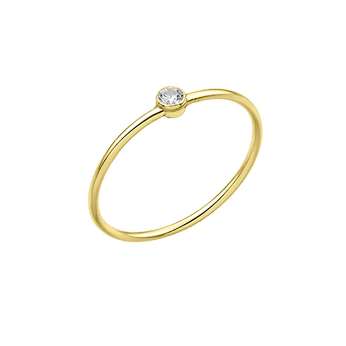 Yellow Gold 3µ – Ring with Fancy white zirconium Size 50 (1pc)