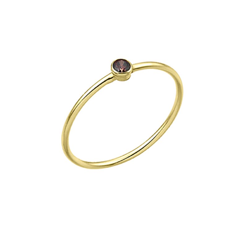 Yellow Gold 3µ – Ring with Fancy caramel zirconium Size 48 (1pc)