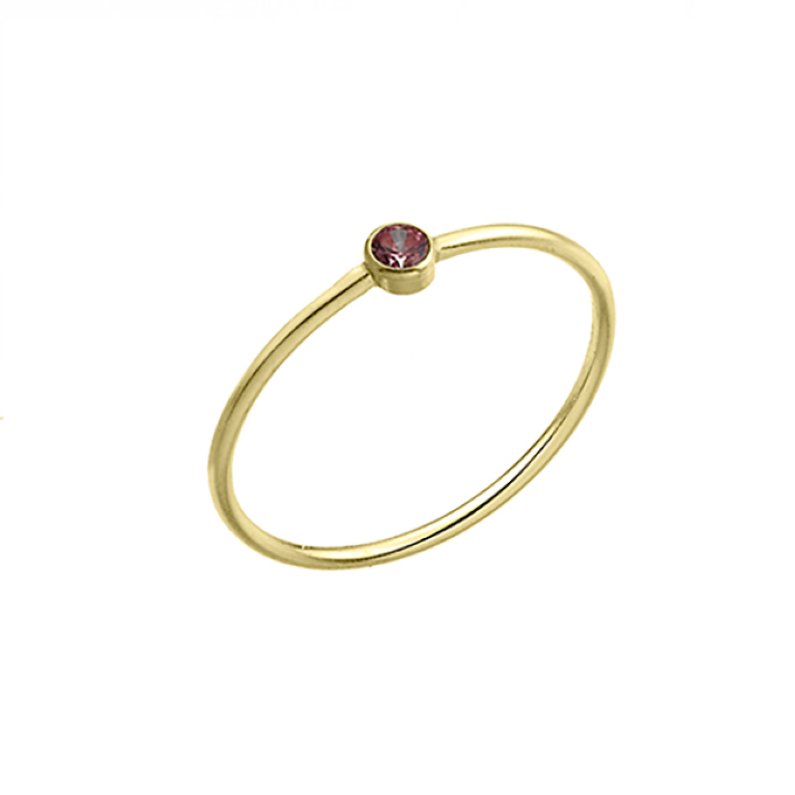 Yellow Gold 3µ – Ring with Fancy pink zirconium Size 52 (1pc)