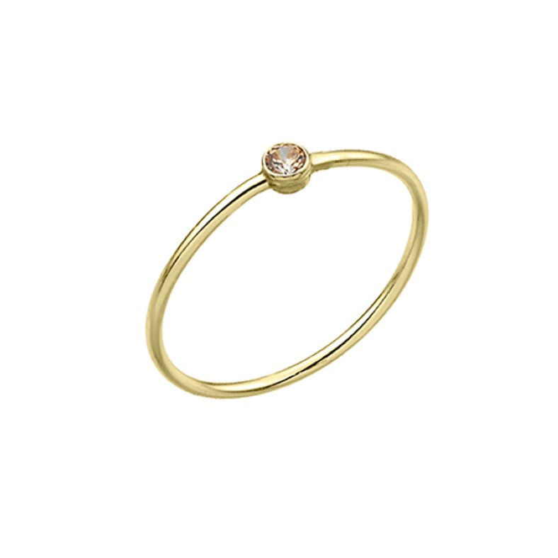 Yellow Gold 3µ – Ring with Fancy yellow zirconium Size 48 (1pc)