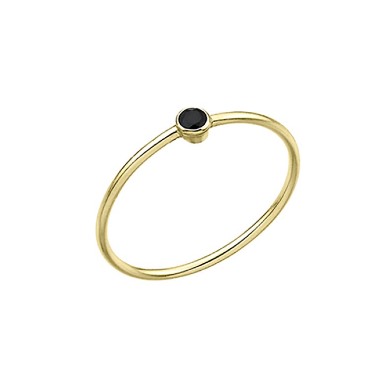 Yellow Gold 3µ – Ring with Fancy black zirconium Size 58 (1pc)