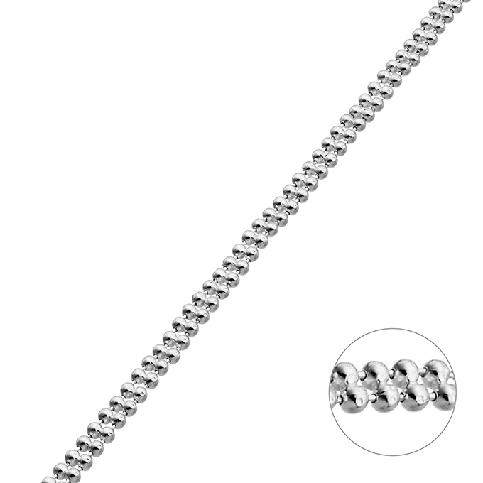 Double rowed 1,2mm bead chain (1m)