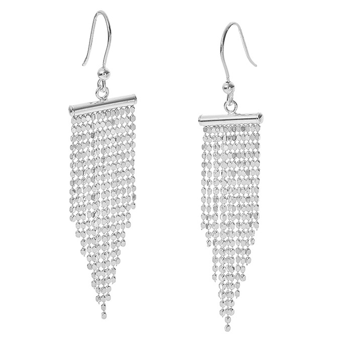 50mm earrings with bar and 13 bead chains (1pair)