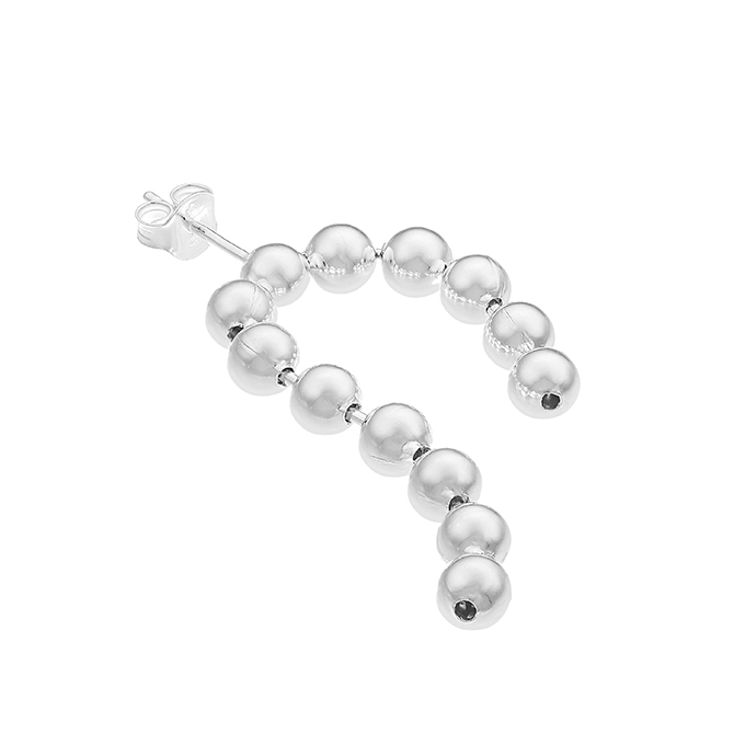 Boucles d’oreille asymétriques avec 13 perles 5mm (1 demi-paire)