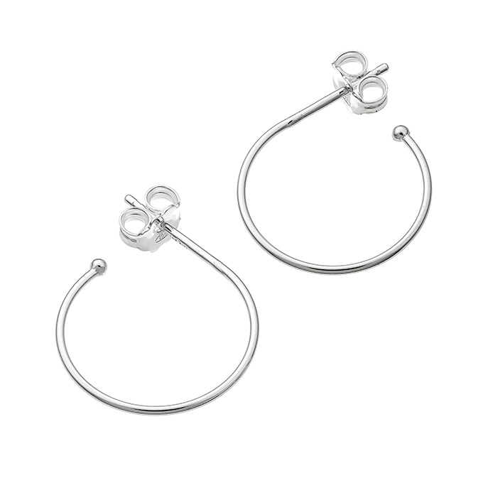 18mm hoop earring supports 0,9mm wire with bead 1,8mm (3pairs)