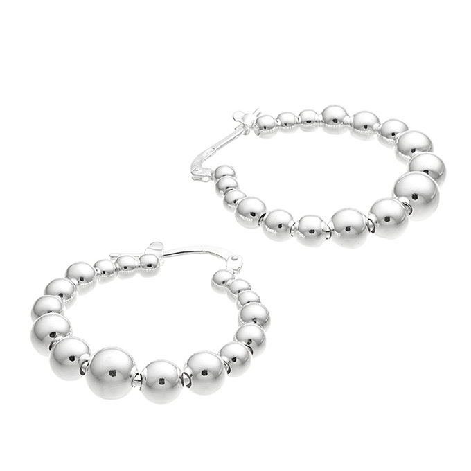 26mm earring hoops different dimension beads (1pair)