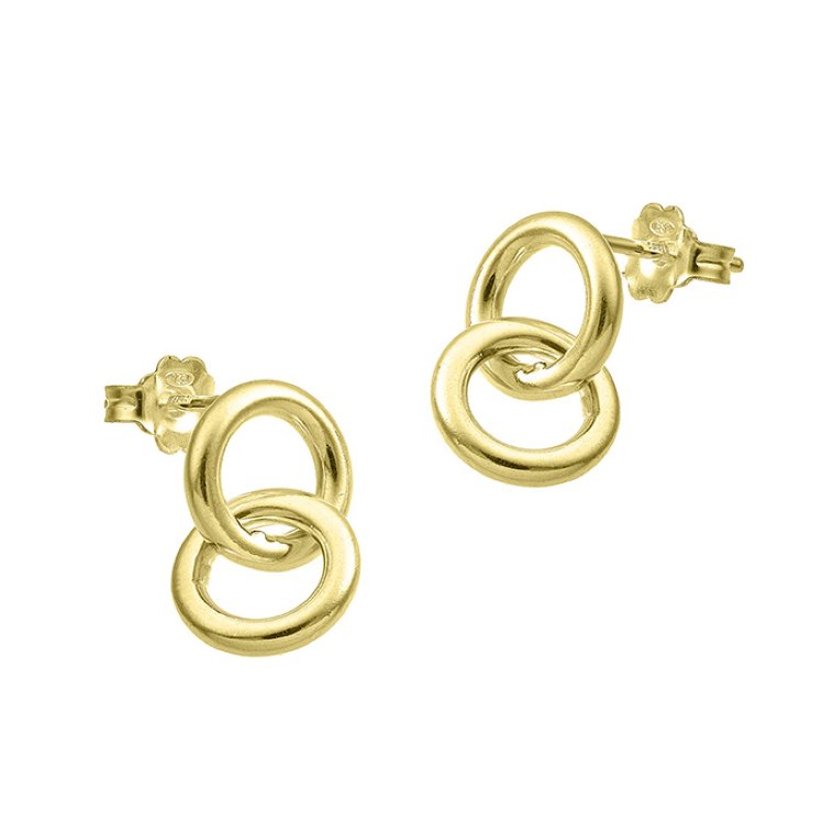 Yellow Gold 3µ – 10mm entwined hoop earrings 2mm tube (1pair)