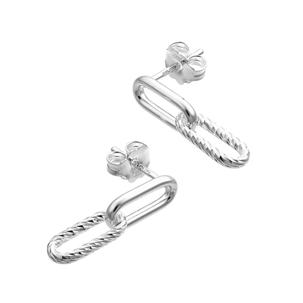 11,5mm x 5,3mm intertwined oval earrings, 1,5mm smooth twisted wire (1pair)