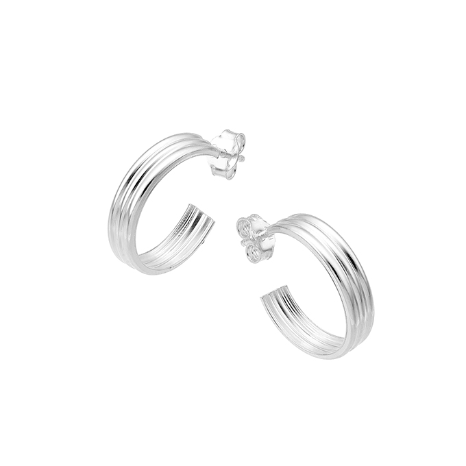 Hoop earrings 17mm 3 rows (1pair)