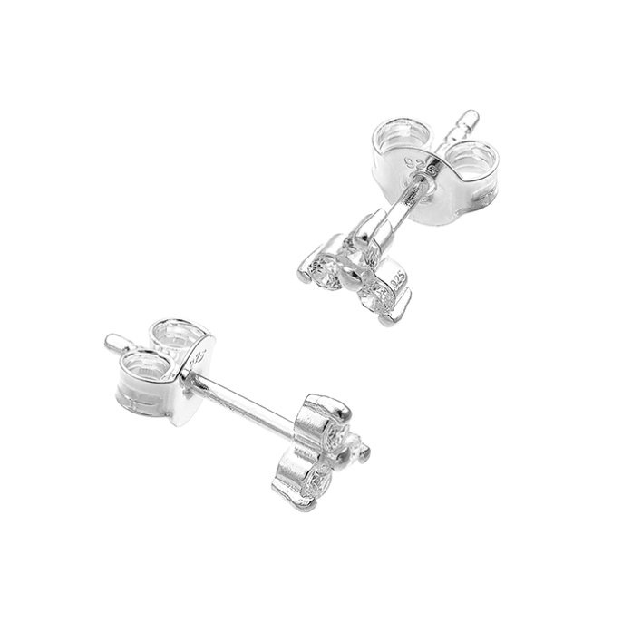 1,5mm 3 cubic zirconias earrings (1pair)