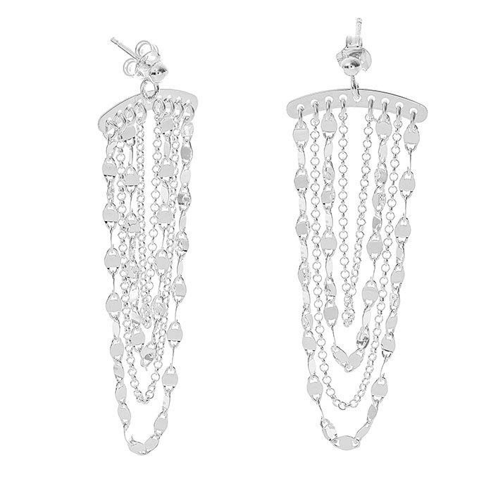 Boucles d’oreilles avec barre et 4 chaînes Cobra pendantes 50mm (1paire)