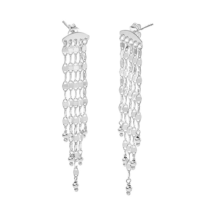 Boucles d’oreilles avec barre et 5 chaînes Cobra pendantes 65mm (1paire)