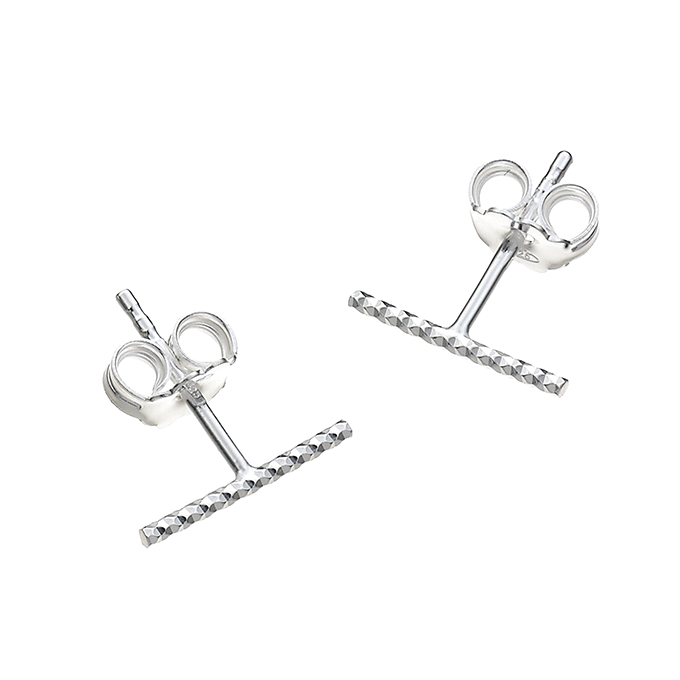 Boucles d’oreilles barre facettée 12mm fil 1mm (1paire)