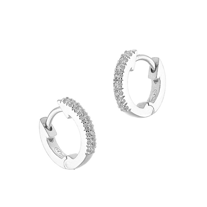 10mm pavé cubic zirconia hoop earrings (1pair)