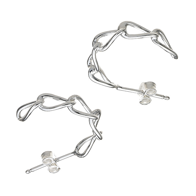 Boucles d’oreilles 18mm chaîne gourmette 4mm (1paire)