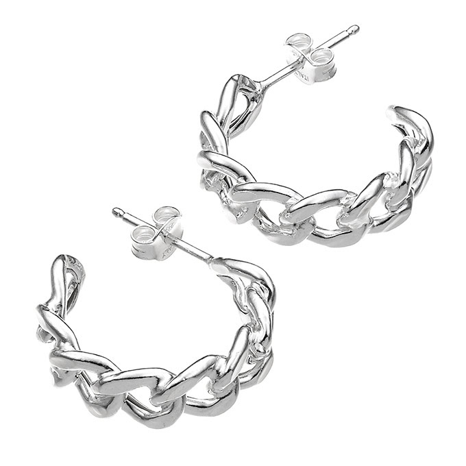 20mm curb chain earrings 6mm (1pair)