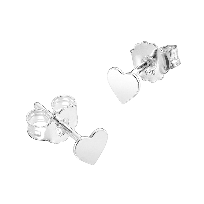 Boucles d’oreilles coeur 5mm polis miroir (1paire)