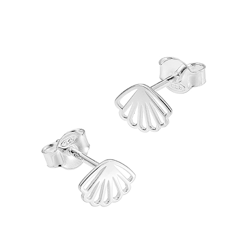 Boucles d’oreilles coquillage ajourée 6x8mm polis miroir (1 paire)