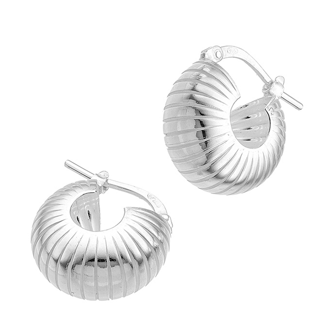 Boucle d’oreilles  escargot strié 15mm (1paire)