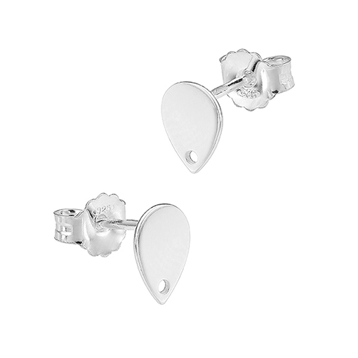 Support boucles d’oreilles goutte 6x8mm trou 0,95mm polis miroir (3 paires)