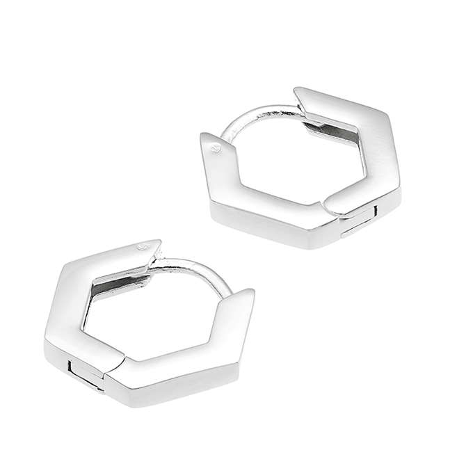 Boucles d’oreilles hexagone 15x13mm (1paire)