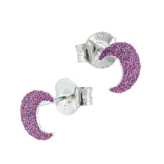 Stud earrings rose glitter star 6,5x8mm (1pair)