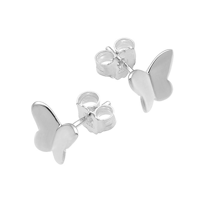 Boucles d’oreilles papillons 9,5×7,5mm polis miroir (1paire)