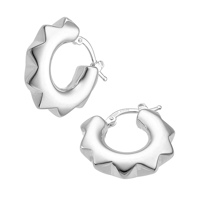 Boucle d’oreilles créoles motif soleil avec pics 22mm (1paire)